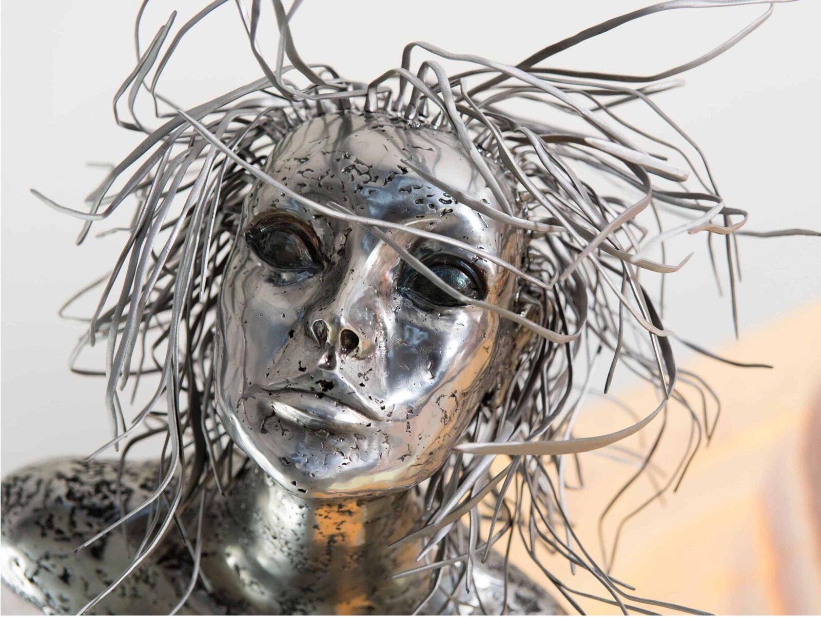 kobieta, rzeźba z metalu, podwodna